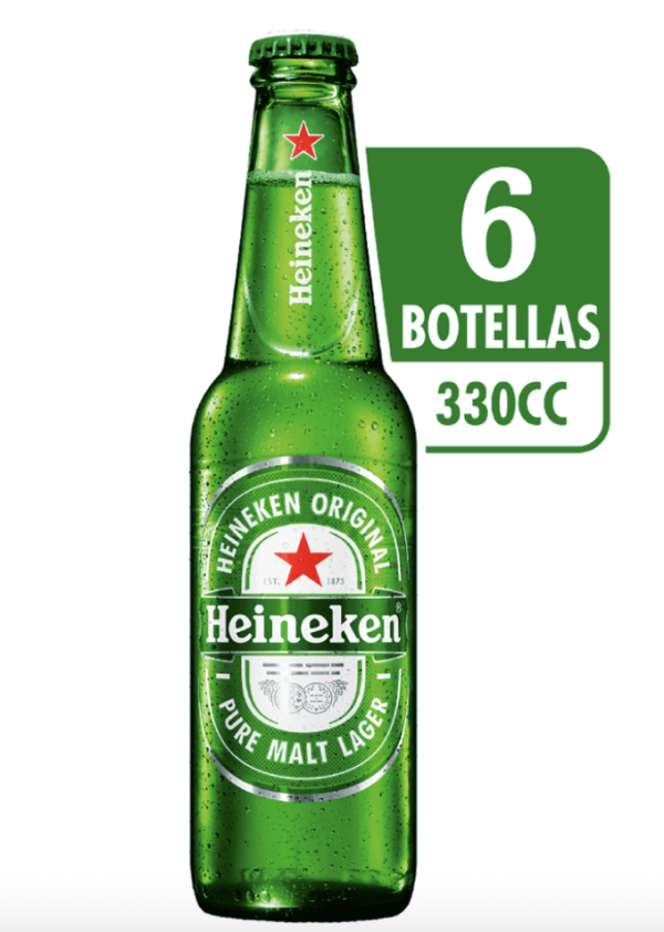 Pack 6 un. Cerveza Heineken Lager 5.0° 330 cc